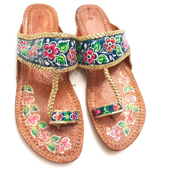 Hand painted Thong Sandals 8.5 - Picture 2 of 8